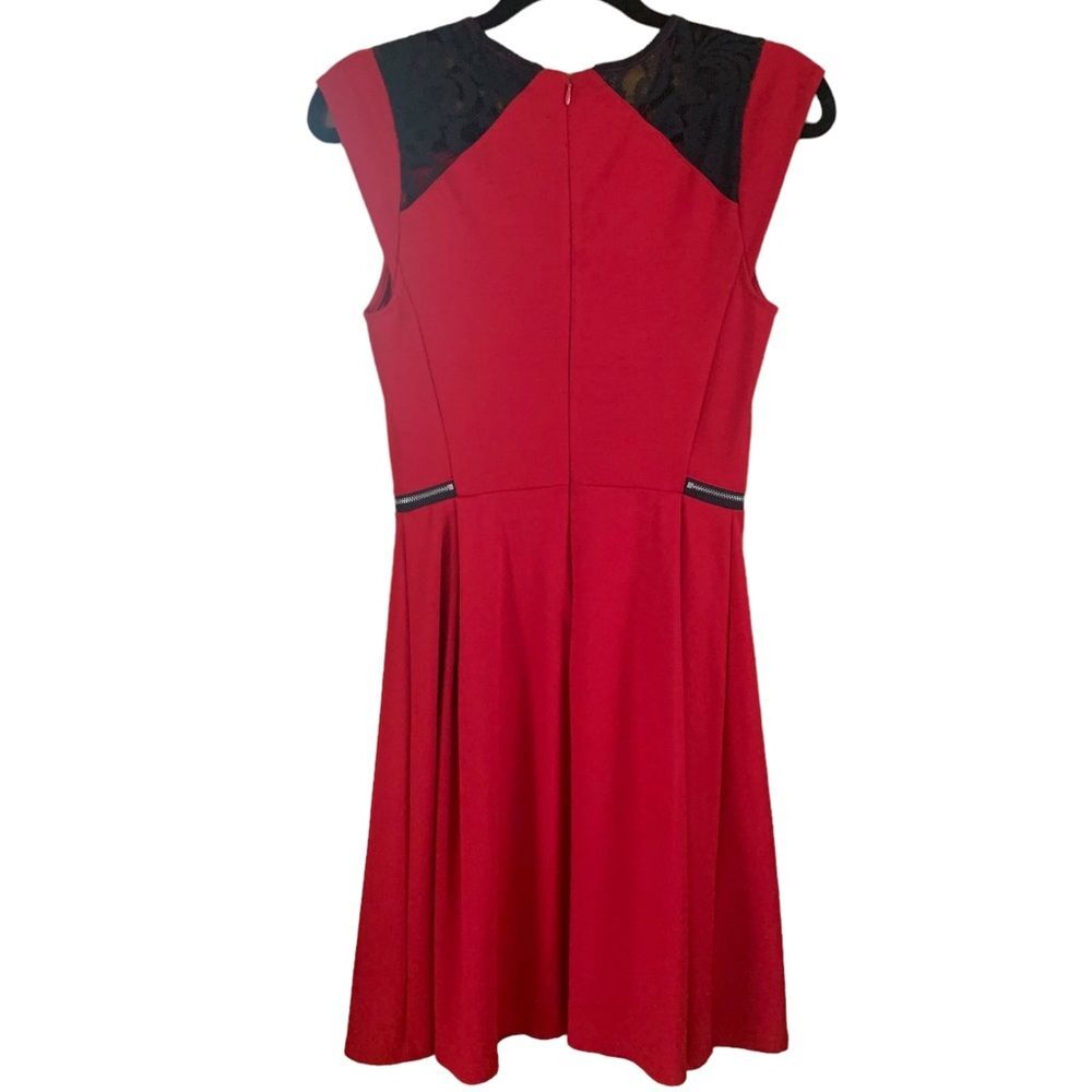 MOSSIMO Supply Co. red dress with black lace fit and flare dress
